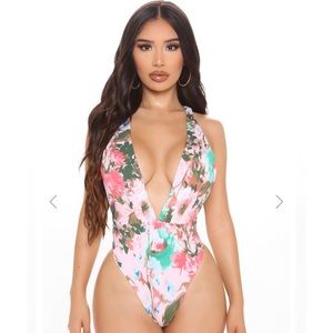Barbados Babe Plunge one piece swimsuit
